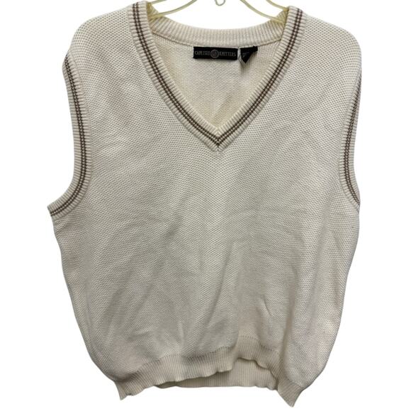 Cape Isle Knitters Other - Vintage Cape Isle Knitters Sweater vest Mens Sz L preppy y2k cream pullover